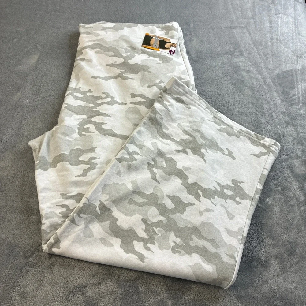 Avia Womens XXL Grey Camo Fashion Sweatpants Wide Leg Drawstring AV13100056586P‎